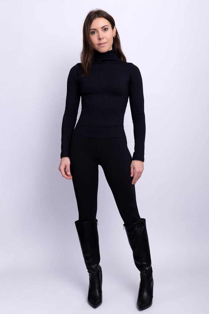 Petite Long-Sleeved Bodysuit with Turtleneck - Piccoli